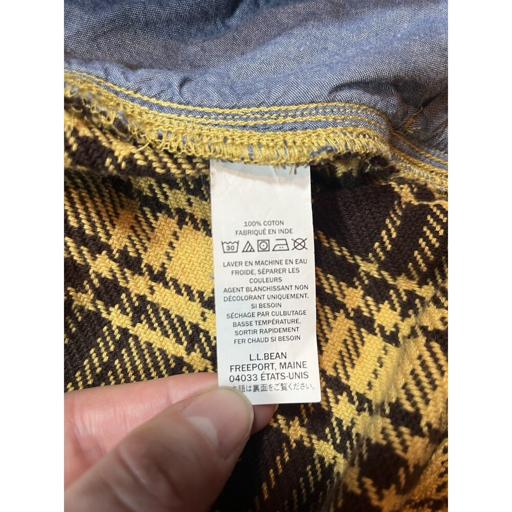 LL Bean Yellow Brown Plaid Slightly Fitted With‎ Pockets Jacket Men’s Size 2XLT - Picture 8 of 8